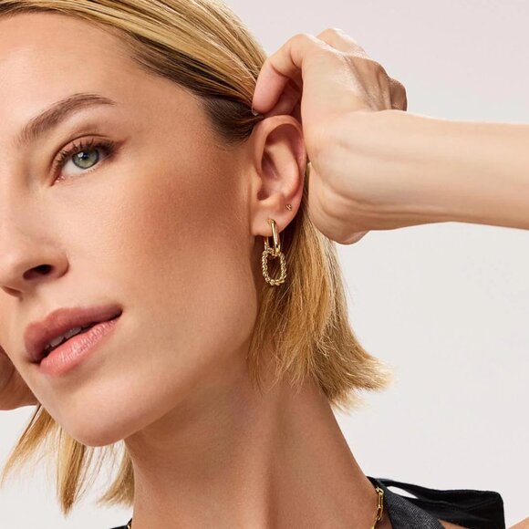 NEW Ana Luisa Ash Double Double Hoop Earrings - Picture 2 of 6